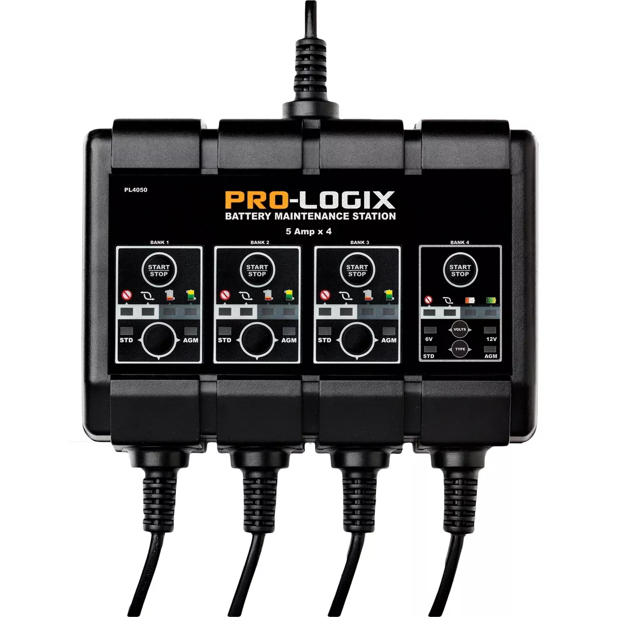 Clore Automotive SOLAR PL4050 12V 4x5A SOLAR PRO-LOGIX 4-Bank Battery Maintenance Station
