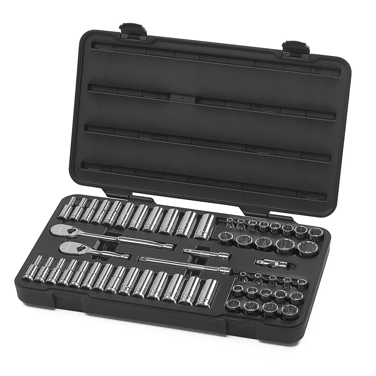 GearWrench 57 Piece 3/8 Inch Drive 12 Point Standard & Deep SAE/Metric Mechanics Tool Set