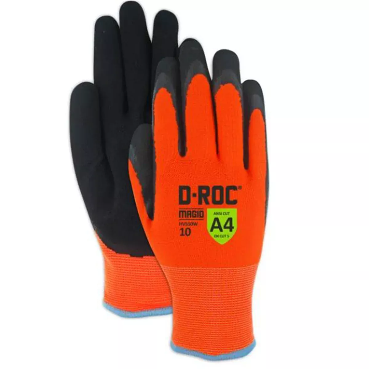 Magid Glove & Safety D-ROC HV550W Waterproof Thermal Coated Work Glove - Cut Level A4, Size 10, XL (1 Pair)