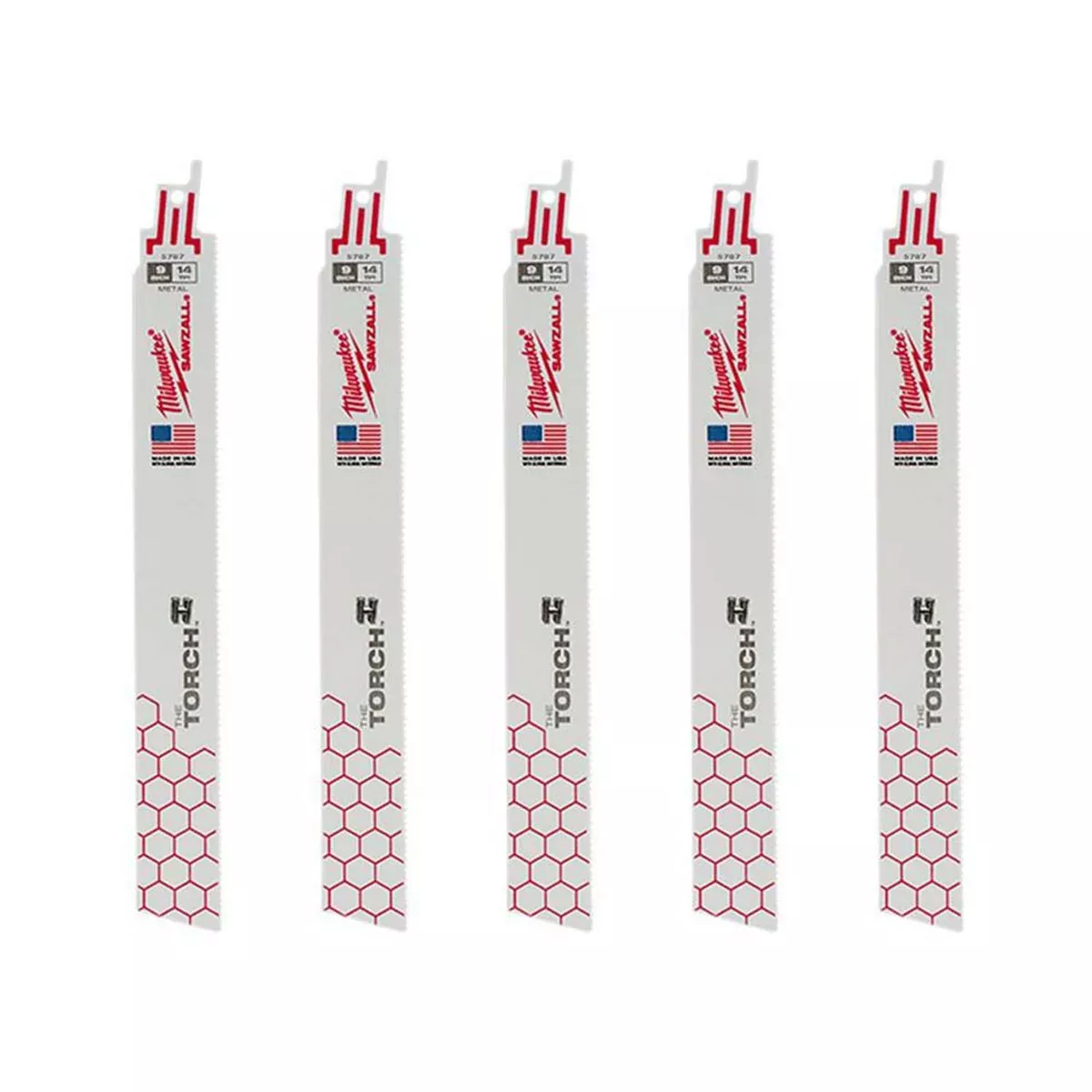 Milwaukee Tool 9" 14 TPI The Torch SAWZALL Blades (5 Pk)