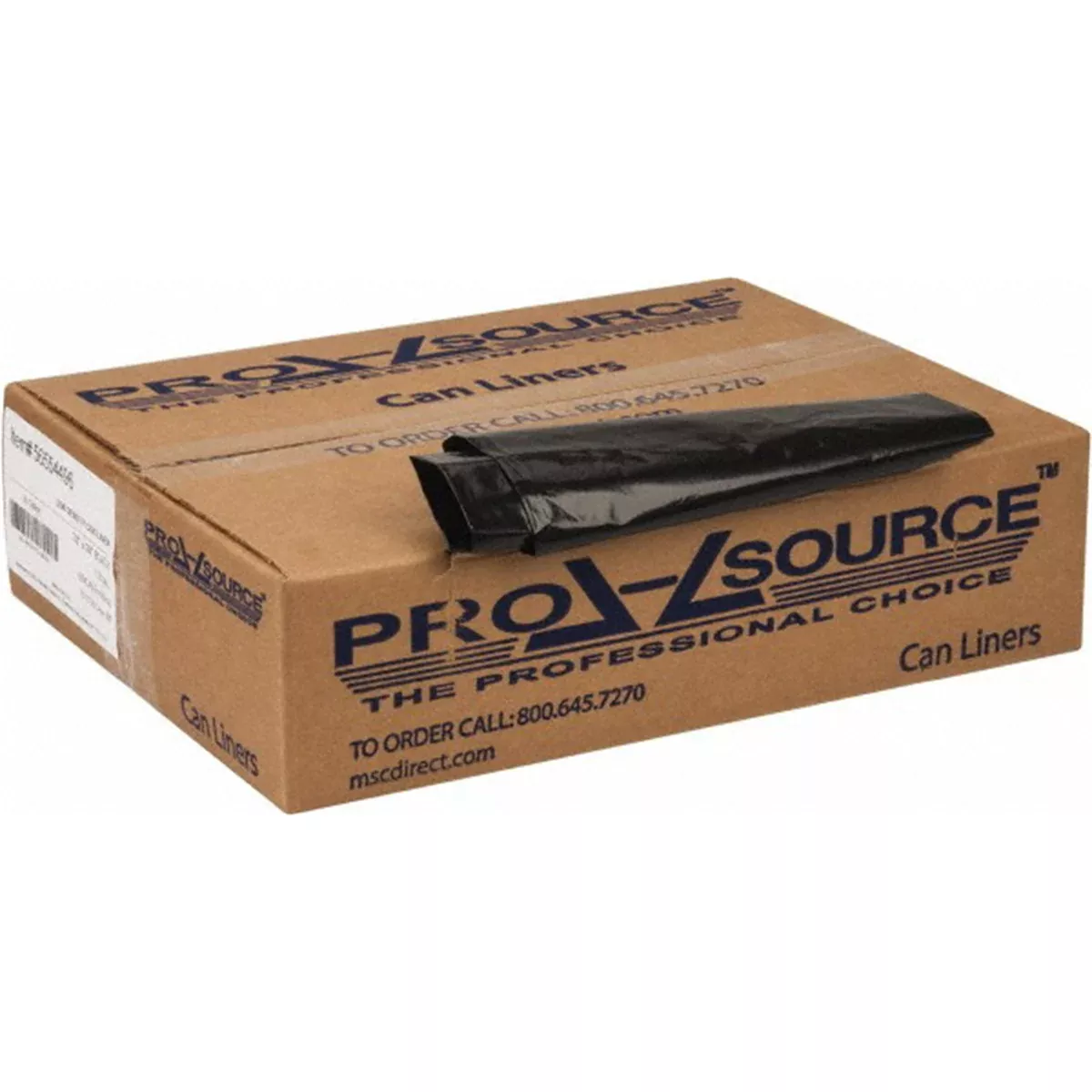 Msc Industrial Supply PRO-SOURCE 250 Qty 1 Pack 33 Gal 0.8 mil Household/Office Trash Bag, 33" Wide x 39" High, Black