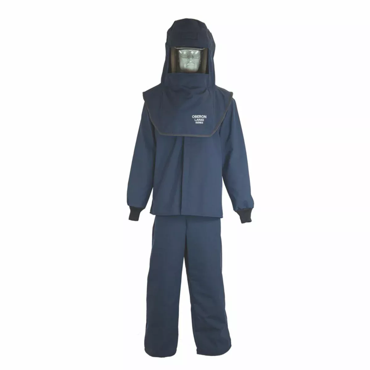 Oberon Suit Kit - Arc Flash - 40 Cal LAN™ - Comes with Hood with Hard Cap, Coat and Bib Overalls - Color: Navy Blue - Size: 4XL Tall