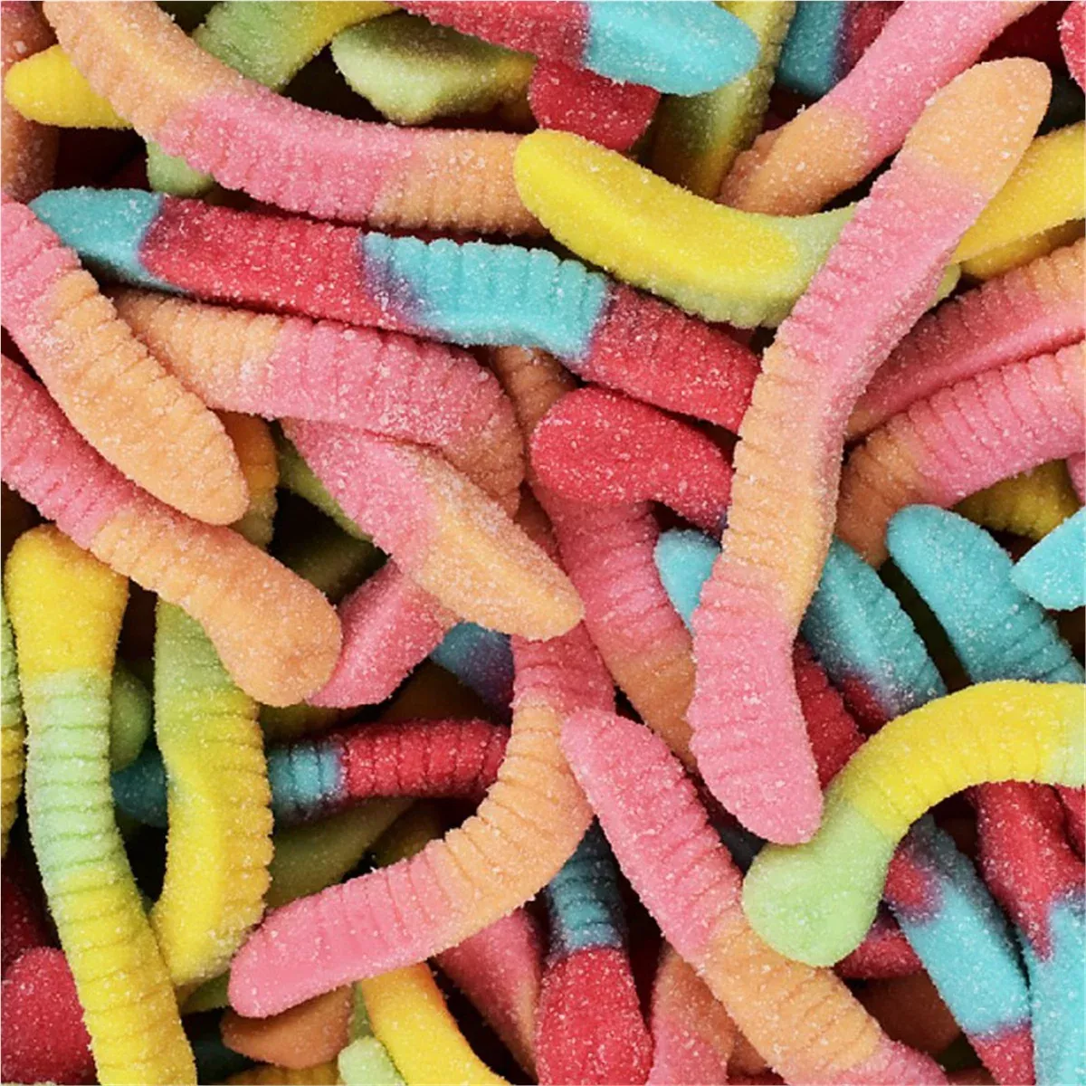 Tender Heifer Snack Co. Gummy Sour Neon Worms Gummies Candy - 10 Ounce